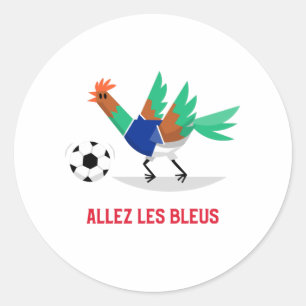 Sticker Rond Allez les Bleus France Soccer