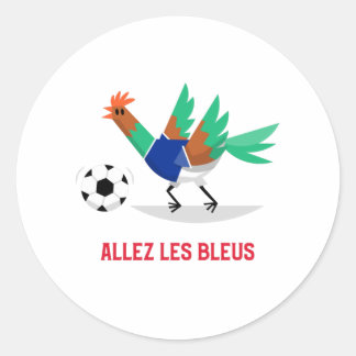 Sticker Rond Allez les Bleus France Soccer