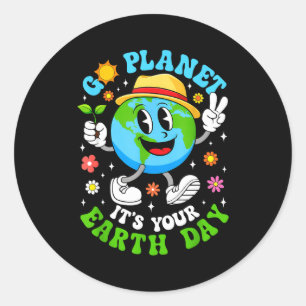 Sticker Rond Allez planète jour de la terre environnement jour
