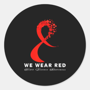 Sticker Rond Allez Rouge en Février Sensibilisation aux Maladie