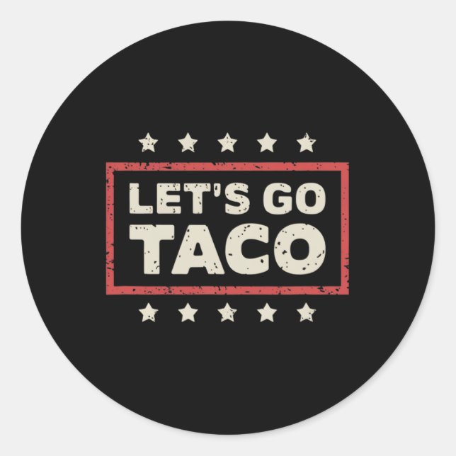 Sticker Rond Allez Taco. (Devant)