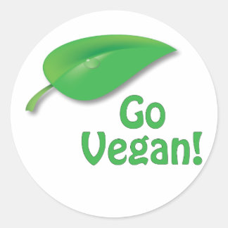 Sticker Rond Allez Vegan !