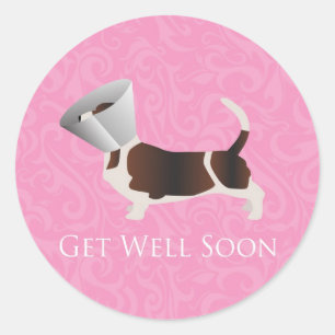 Sticker Rond Allez-Y Bientôt - Basset Hound Femme
