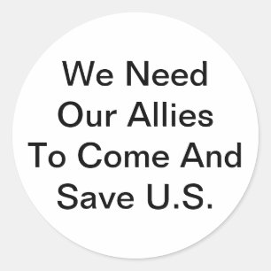 Sticker Rond Alliés S'il Vous Plaît Sauvez U.S. Hankamer Artjun