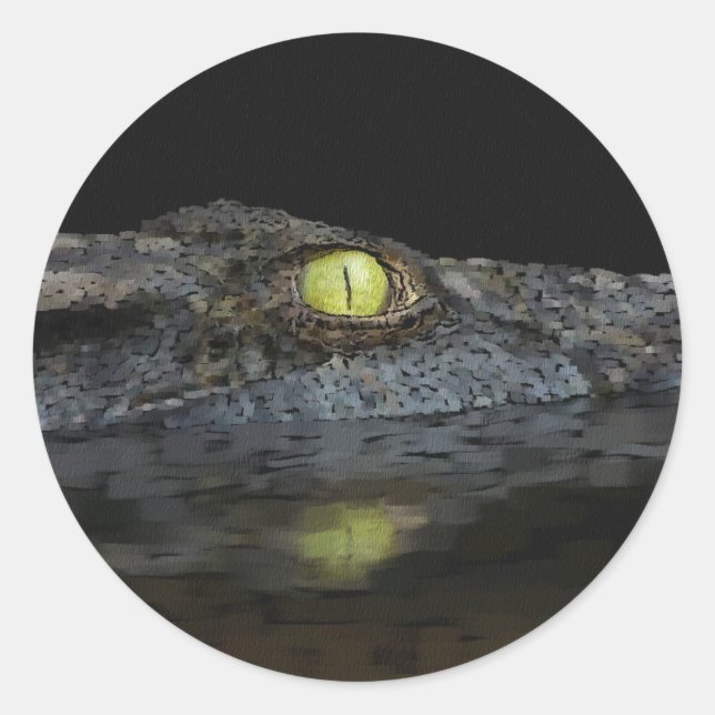 Sticker Rond Alligator américain (Devant)