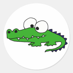 Sticker Rond Alligator bizarre