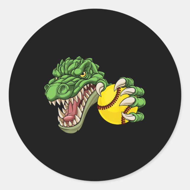 Sticker Rond Alligator Crocodile Dinosaur Softll Character  (Devant)