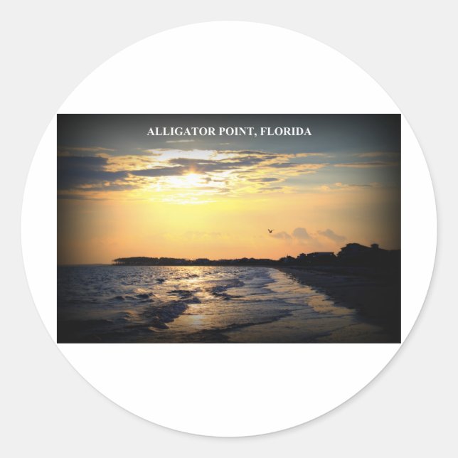 STICKER ROND ALLIGATOR POINT, FLORIDE (Devant)