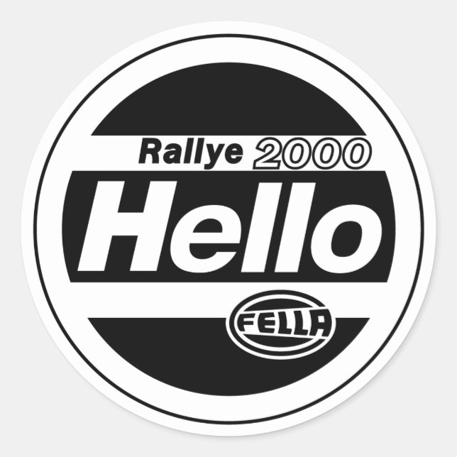 Sticker Rond Alllumineux du rallye Hello Fella (Devant)