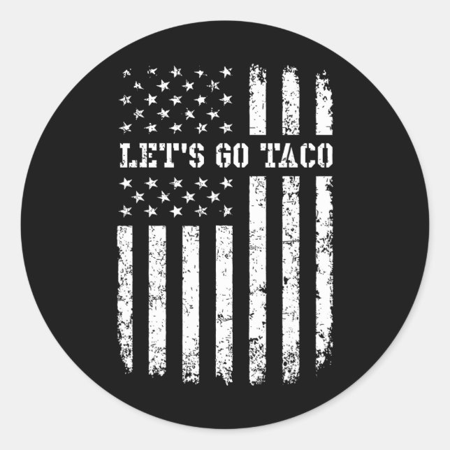 Sticker Rond Allons au drapeau Taco  (Devant)