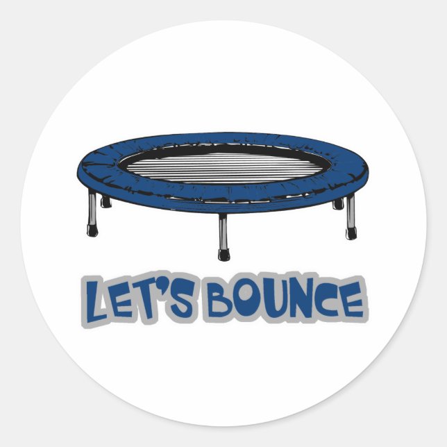 Sticker Rond Allons Bondir Trampoline (Devant)