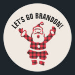 STICKER ROND ALLONS BRANDON ! BÂTIMENTS DE PÈRE NOËL CHRISTMAS<br><div class="desc">ALLONS BRANDON ! STICKERS PÈRE NOËL FUNNY</div>
