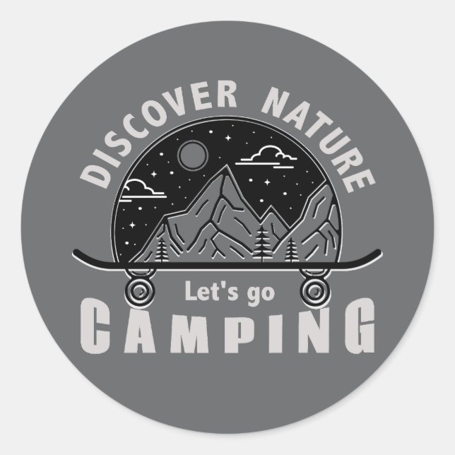 Sticker Rond Allons camper (Devant)