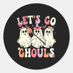 Sticker Rond Allons Gouls Halloween Ghost Costume Retro Groo