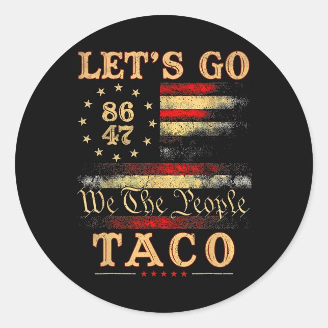 Sticker Rond Allons Taco Chemise Allons Taco 50 (Devant)
