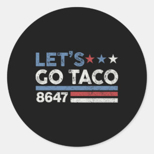 Sticker Rond Allons Tacos 8647 Drapeau Us 86 47 Hommes Femmes 3