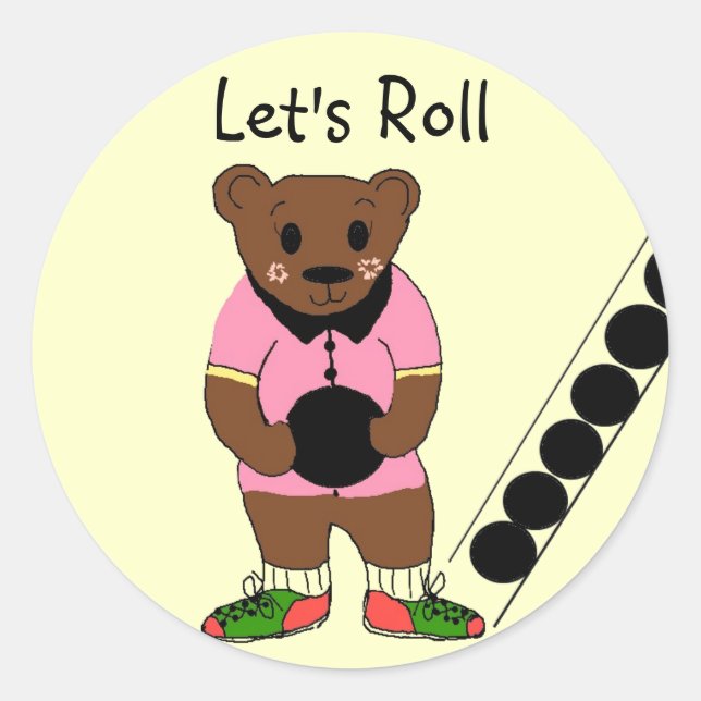 Sticker Rond Allons-y - Bowling (Devant)