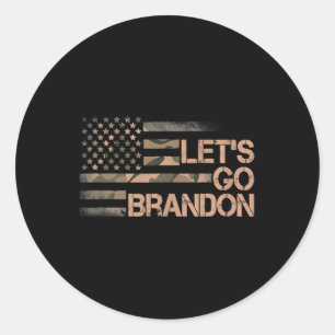 Sticker Rond Allons-y Brandon Allons-y Brandon Camouflage Améri