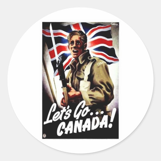 Sticker Rond Allons-y. Canada (Devant)