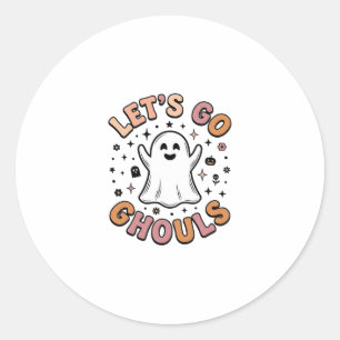 Sticker Rond Allons-y les fantômes Halloween Mignon Fantôme 