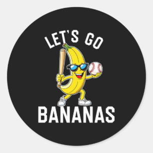 Sticker Rond Allons-y manche longue banane