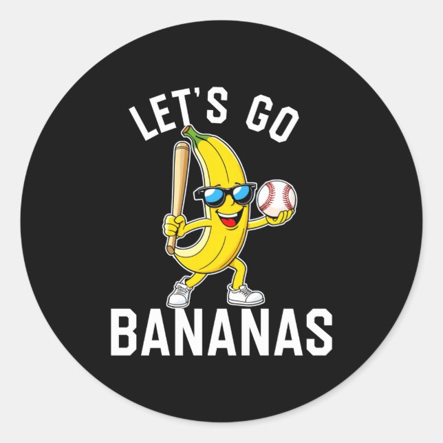 Sticker Rond Allons-y manche longue banane  (Devant)