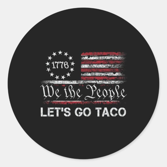 Sticker Rond Allons-y Taco Parodie Drôle Mème 1  (Devant)