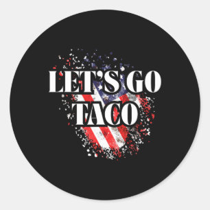 Sticker Rond Allons-y Taco Style Politique Échange Bleu Blanc R