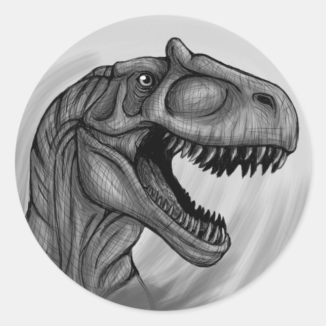 Sticker Rond Allosaurus (Devant)
