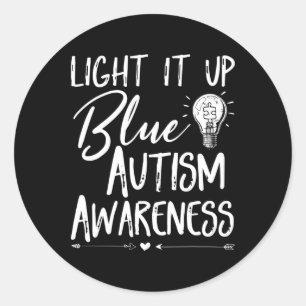 Sticker Rond Allumer L'Autisme Bleu Je Porte Le Bleu Pour L'Aut