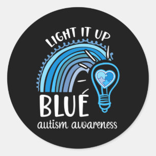 Sticker Rond Allumer le mois de la Sensibilisation sur l'autism
