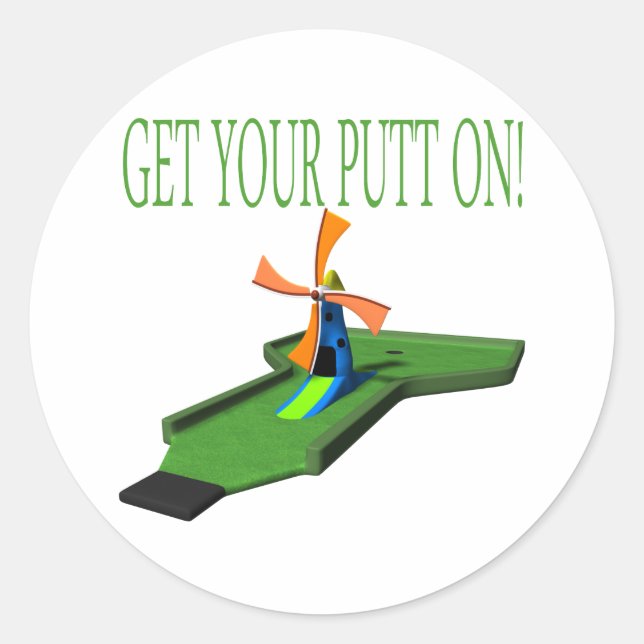 Sticker Rond Allumez Votre Putt (Devant)
