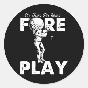 Sticker Rond Allusions à la Préliminaire Humour de Golf Adulte