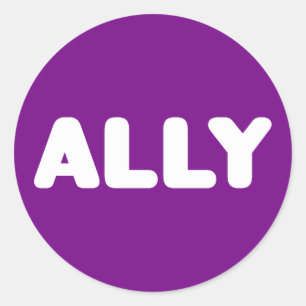 Sticker Rond Ally LGBTQ Fête de l'Esprit droit de l'Ally Blanc 