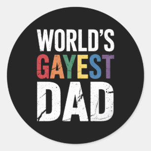 Sticker Rond Ally Rainbow, Gay pride LGBTQ pour papa gay du mon