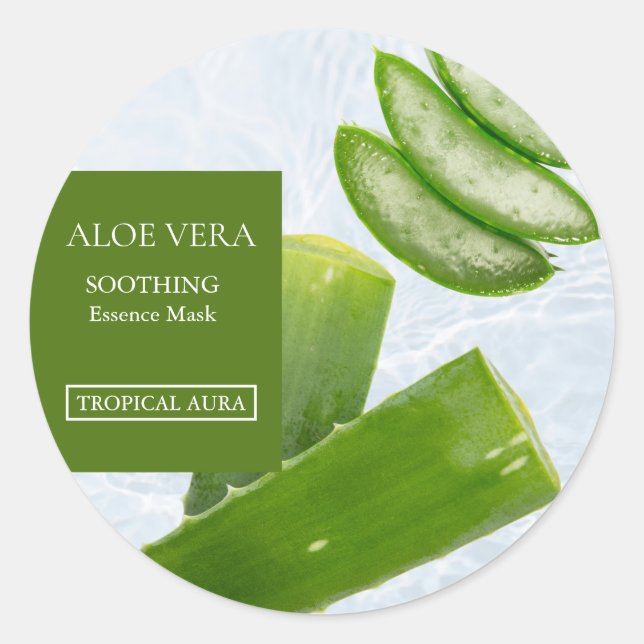 Sticker Rond Aloe vera Facial Mask Label (Devant)