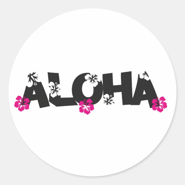 Sticker Rond Aloha (Devant)