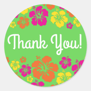 Sticker Rond Aloha Cute Hawaiian Kid's Birthday Party