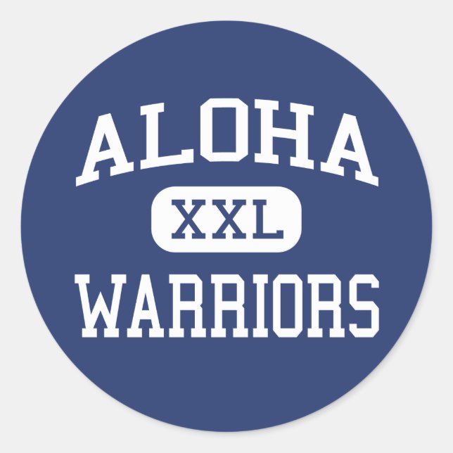 Sticker Rond Aloha - Guerriers - Lycée - Aloha Oregon (Devant)