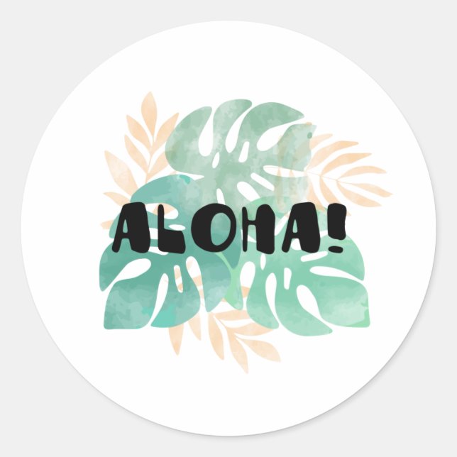 Sticker Rond Aloha hawaïen (Devant)
