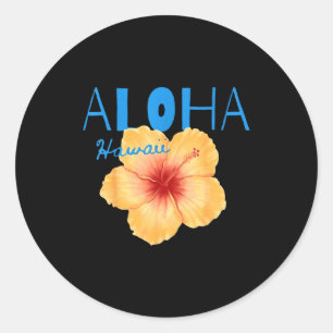 Sticker Rond Aloha hawaïen depuis l'île - ressentez l'aloha