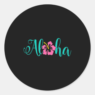 Sticker Rond Aloha hawaïen depuis l'île - ressentez l'aloha