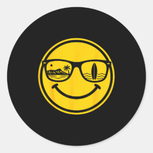 Sticker Rond Aloha hawaïen surf sourire visage waikiki hawaï