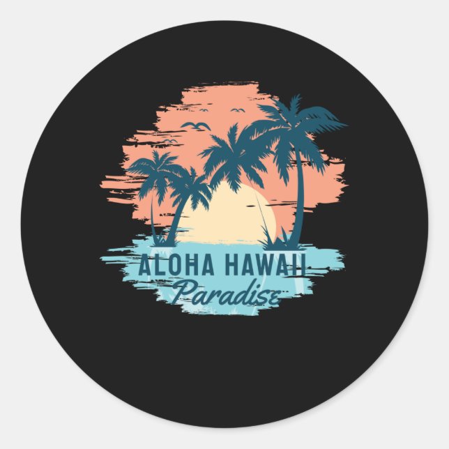 Sticker Rond Aloha Hawaii (Devant)