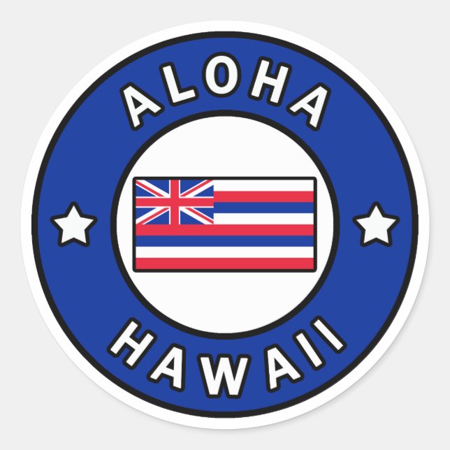 Sticker Rond Aloha Hawaii (Devant)