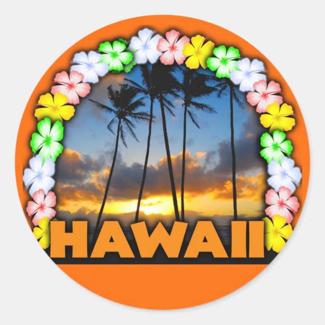 Sticker Rond Aloha Hawaii (Devant)