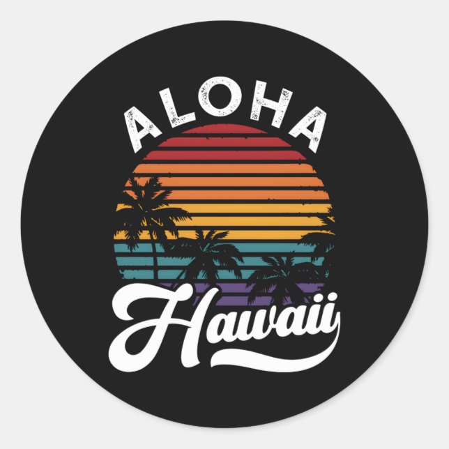 Sticker Rond Aloha Hawaii (Devant)
