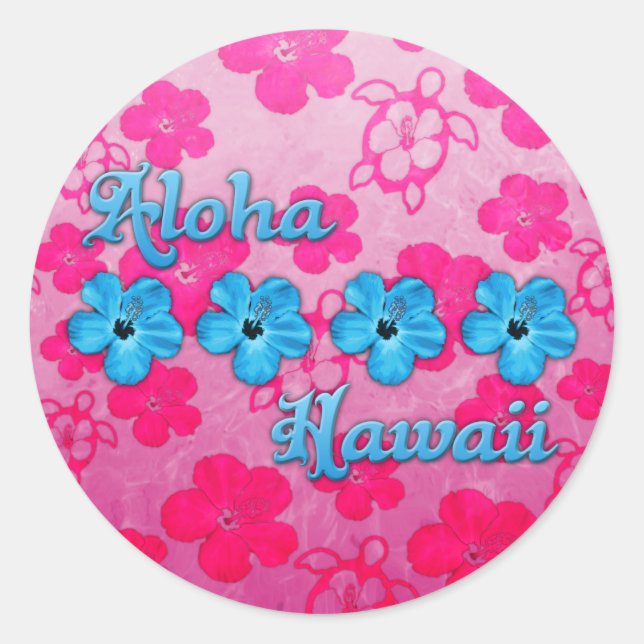 Sticker Rond Aloha Hawaii (Devant)