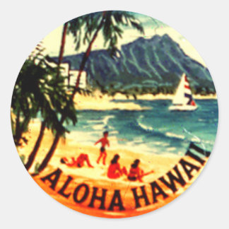 Sticker Rond Aloha Hawaii