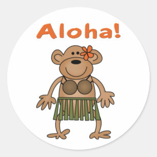 Sticker Rond Aloha Monkey